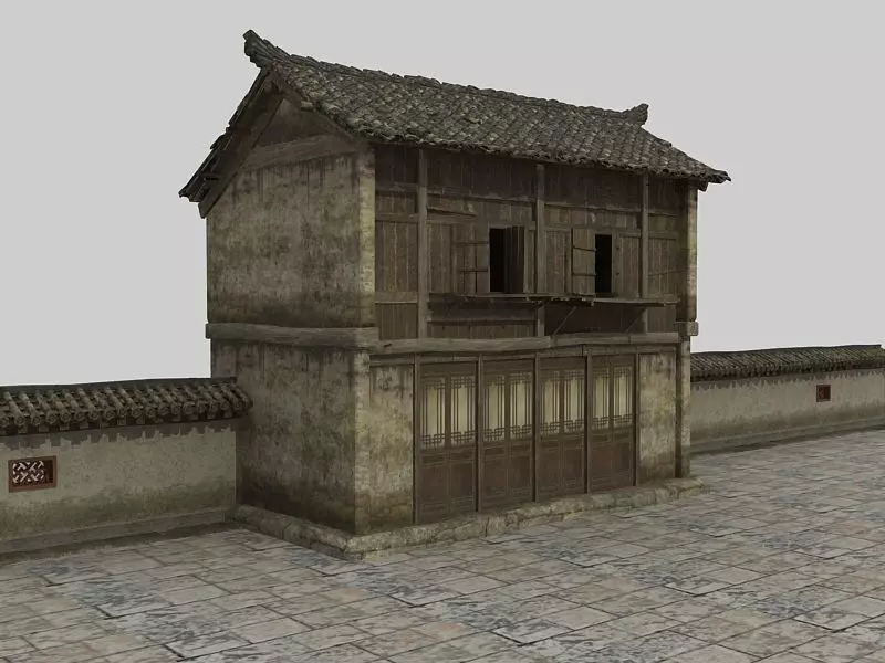 Ancient buildings Chinese Ancient architecture Low-poly 3D model_0