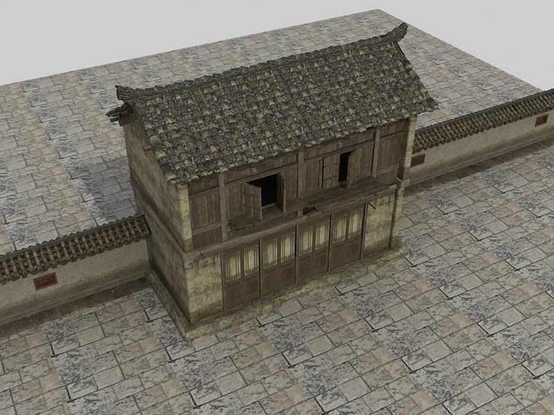 Ancient buildings Chinese Ancient architecture Low-poly 3D model_2
