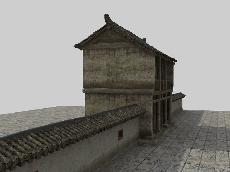 Ancient buildings Chinese Ancient architecture Low-poly 3D model_7