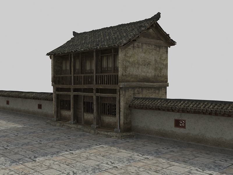 Ancient buildings Chinese Ancient architecture Low-poly 3D model_1