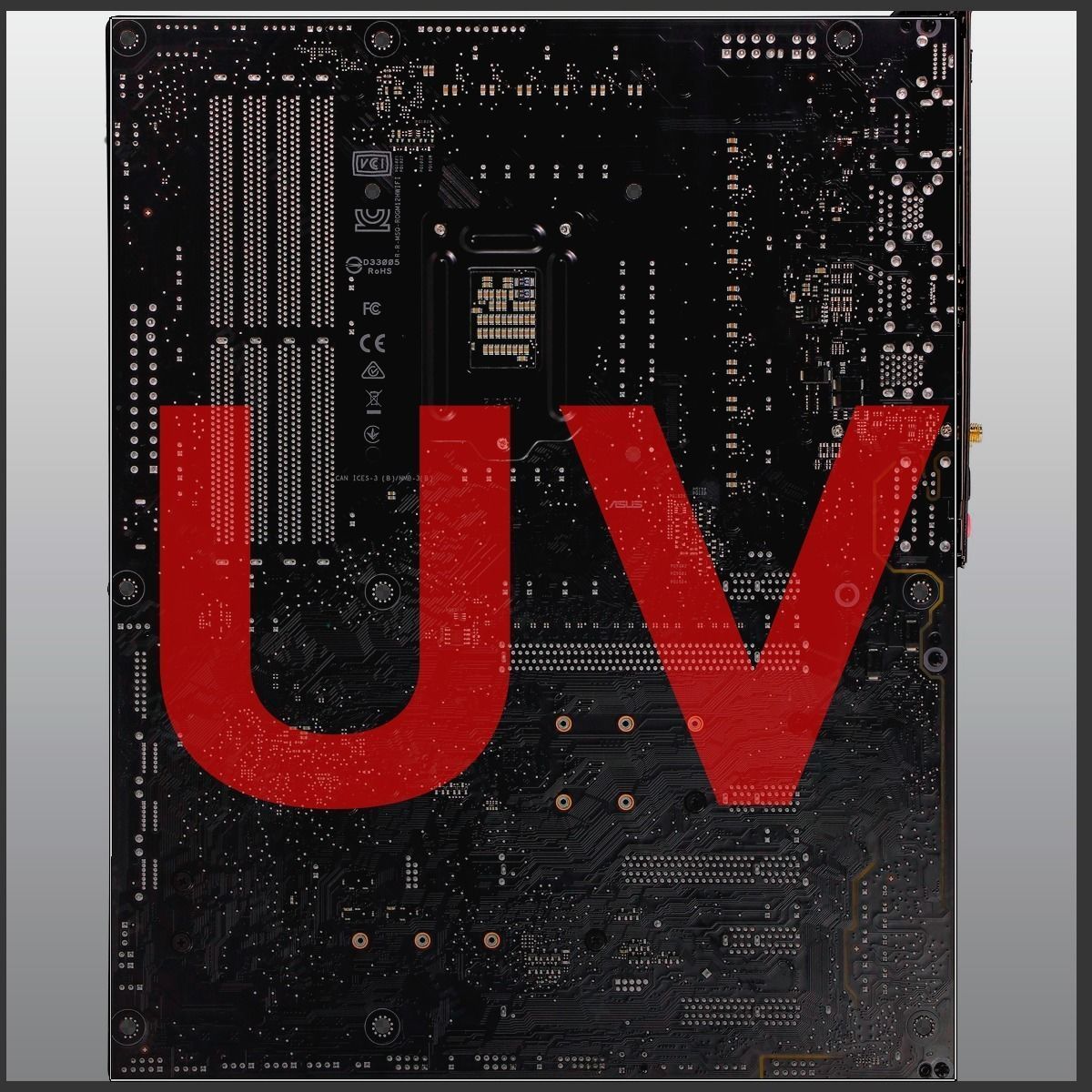 PC Gaming Modern Motherboard PBR Low-poly 3D model_63