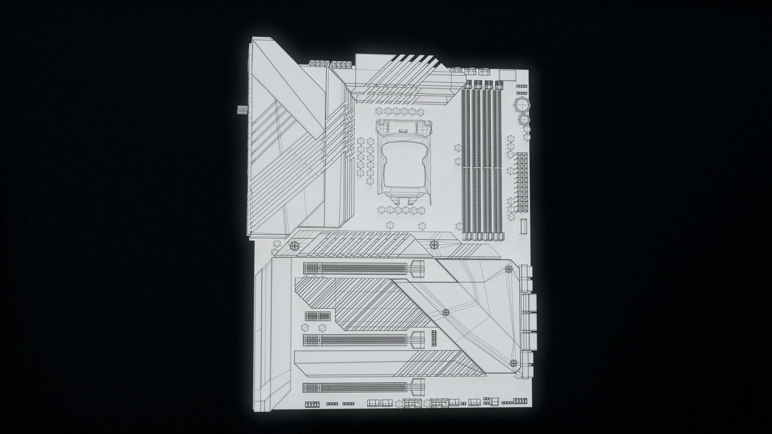 PC Gaming Modern Motherboard PBR Low-poly 3D model_61
