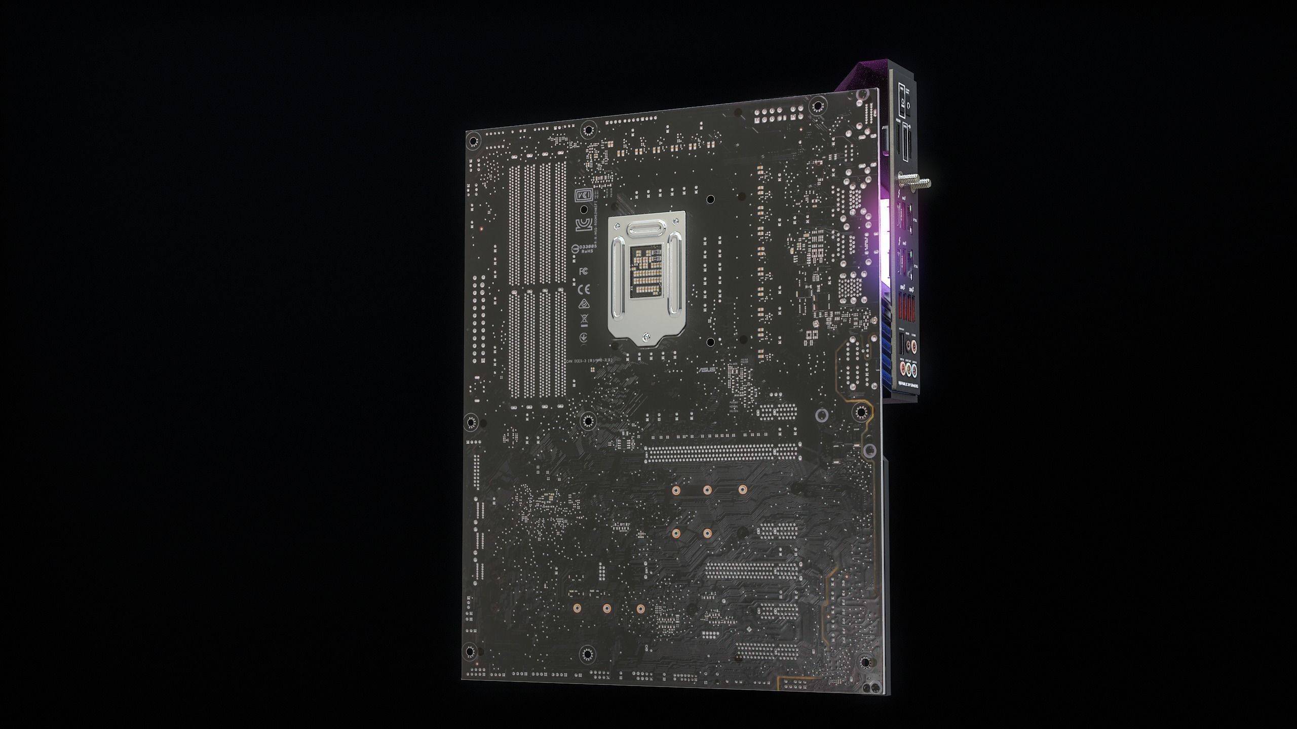 PC Gaming Modern Motherboard PBR Low-poly 3D model_12