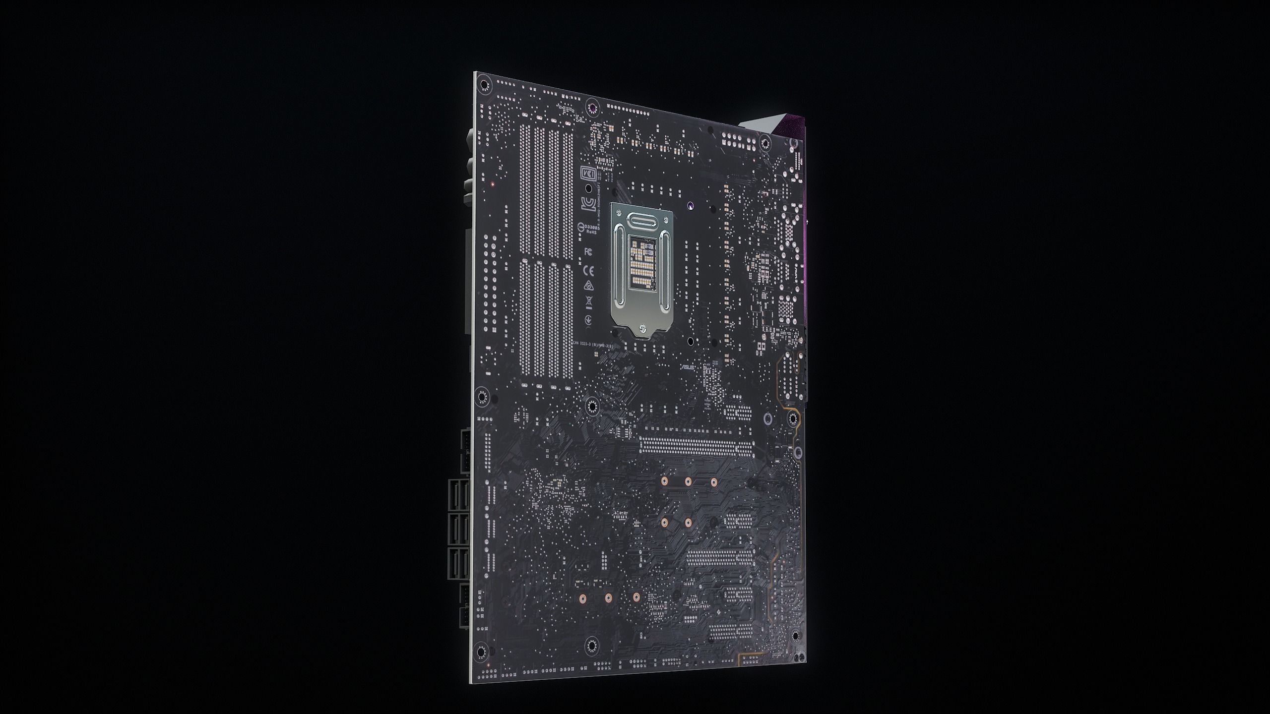 PC Gaming Modern Motherboard PBR Low-poly 3D model_18