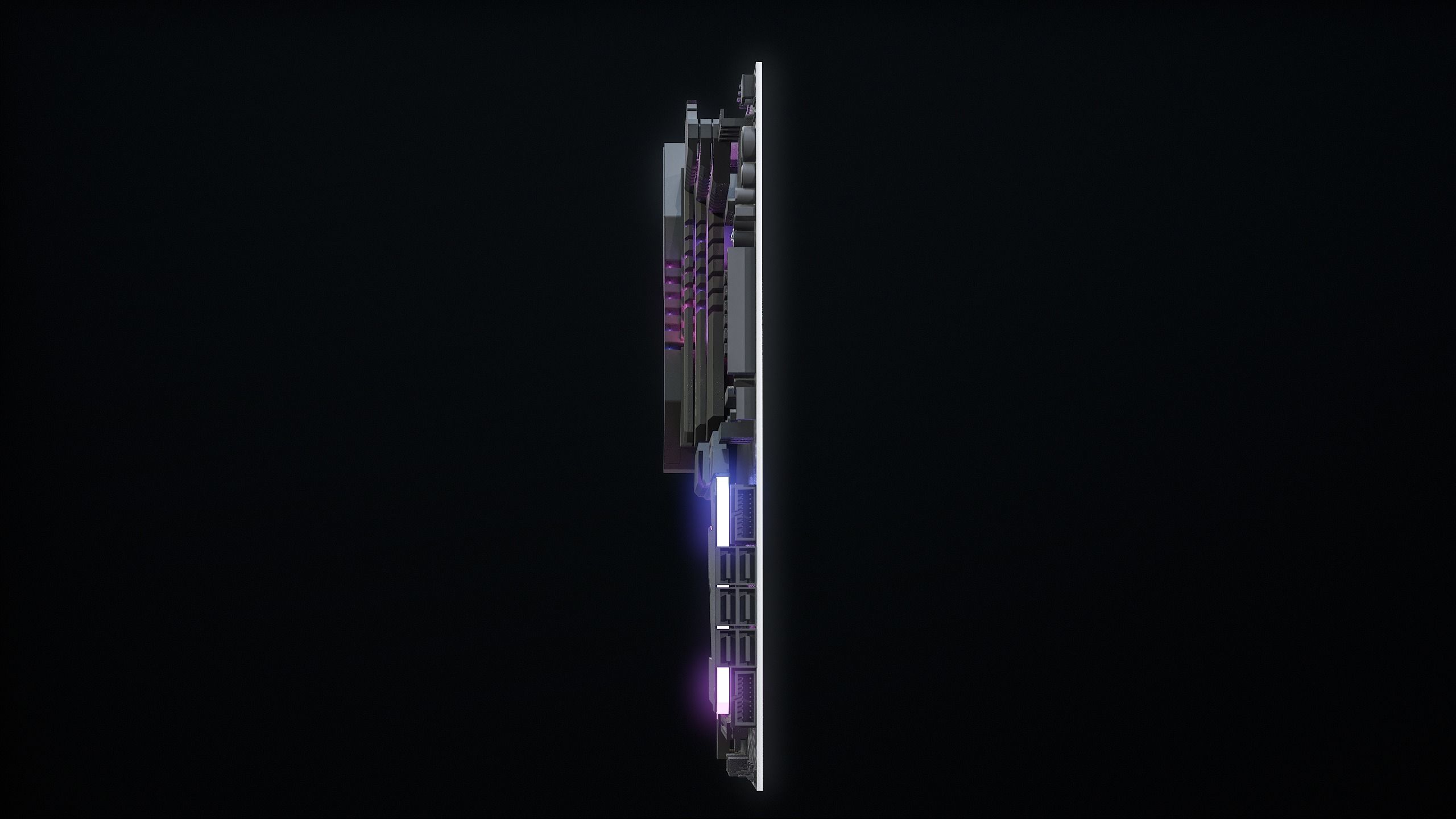 PC Gaming Modern Motherboard PBR Low-poly 3D model_22