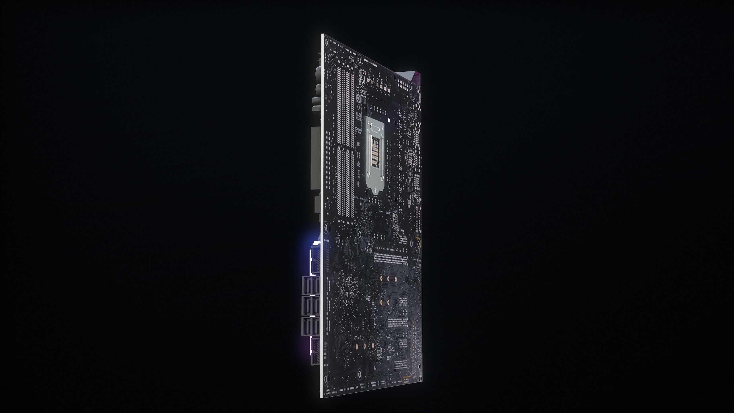 PC Gaming Modern Motherboard PBR Low-poly 3D model_20