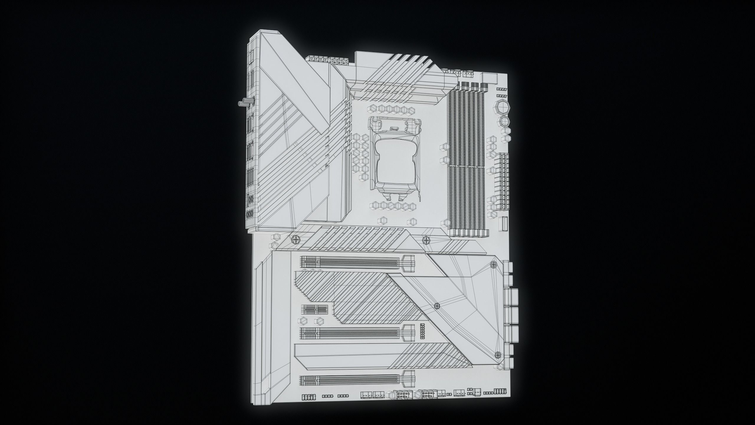 PC Gaming Modern Motherboard PBR Low-poly 3D model_62