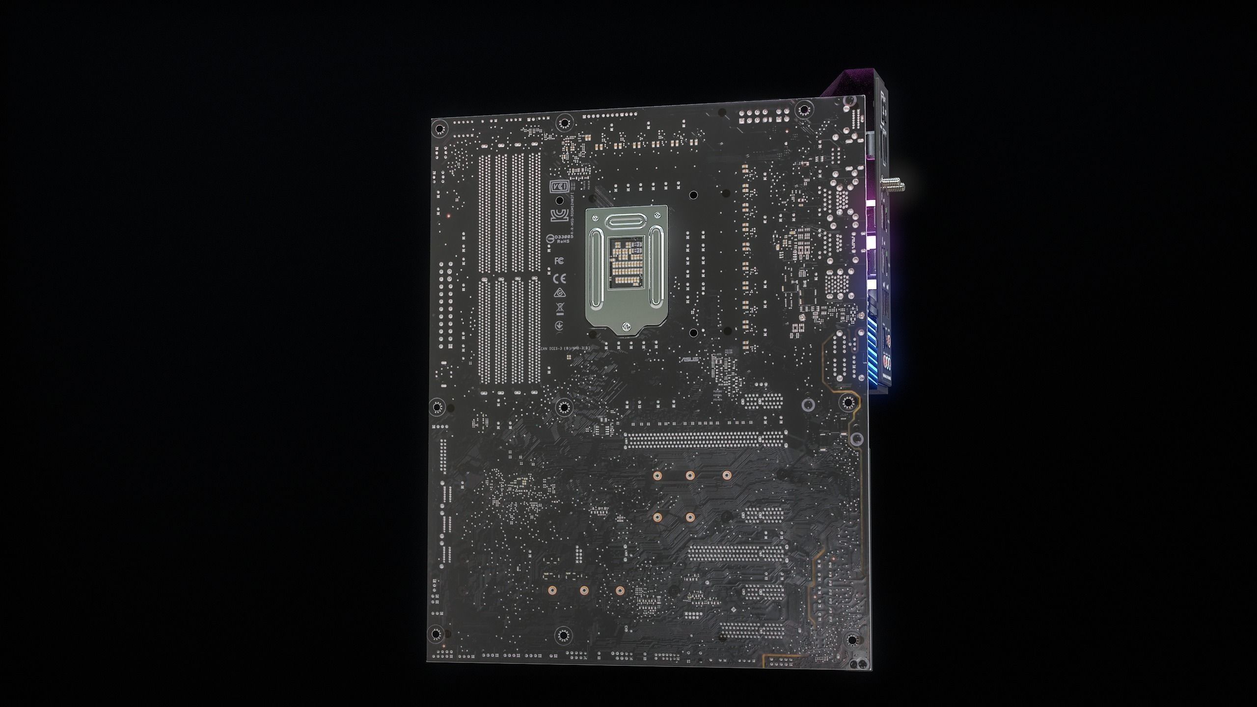 PC Gaming Modern Motherboard PBR Low-poly 3D model_13