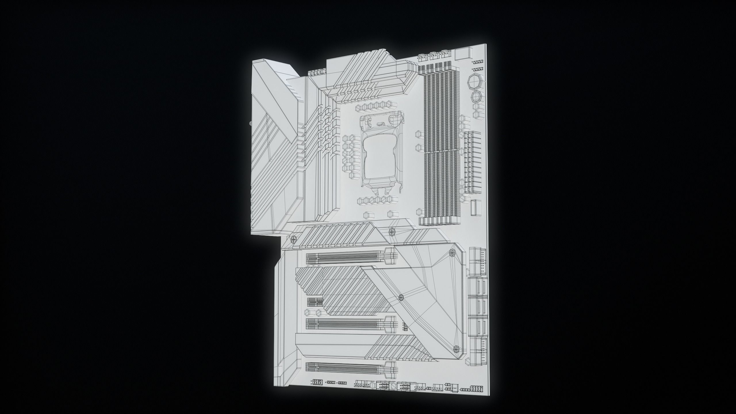 PC Gaming Modern Motherboard PBR Low-poly 3D model_57