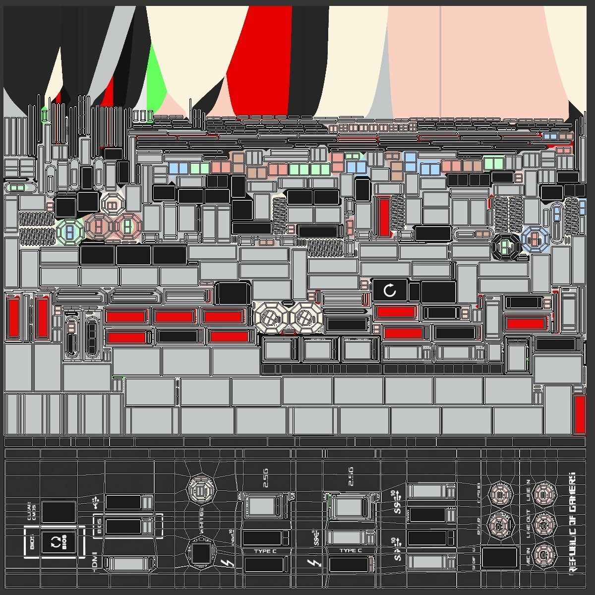 PC Gaming Modern Motherboard PBR Low-poly 3D model_65