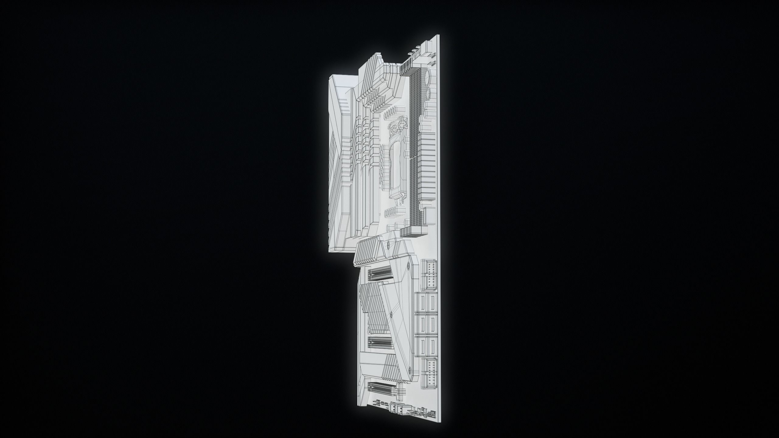 PC Gaming Modern Motherboard PBR Low-poly 3D model_54