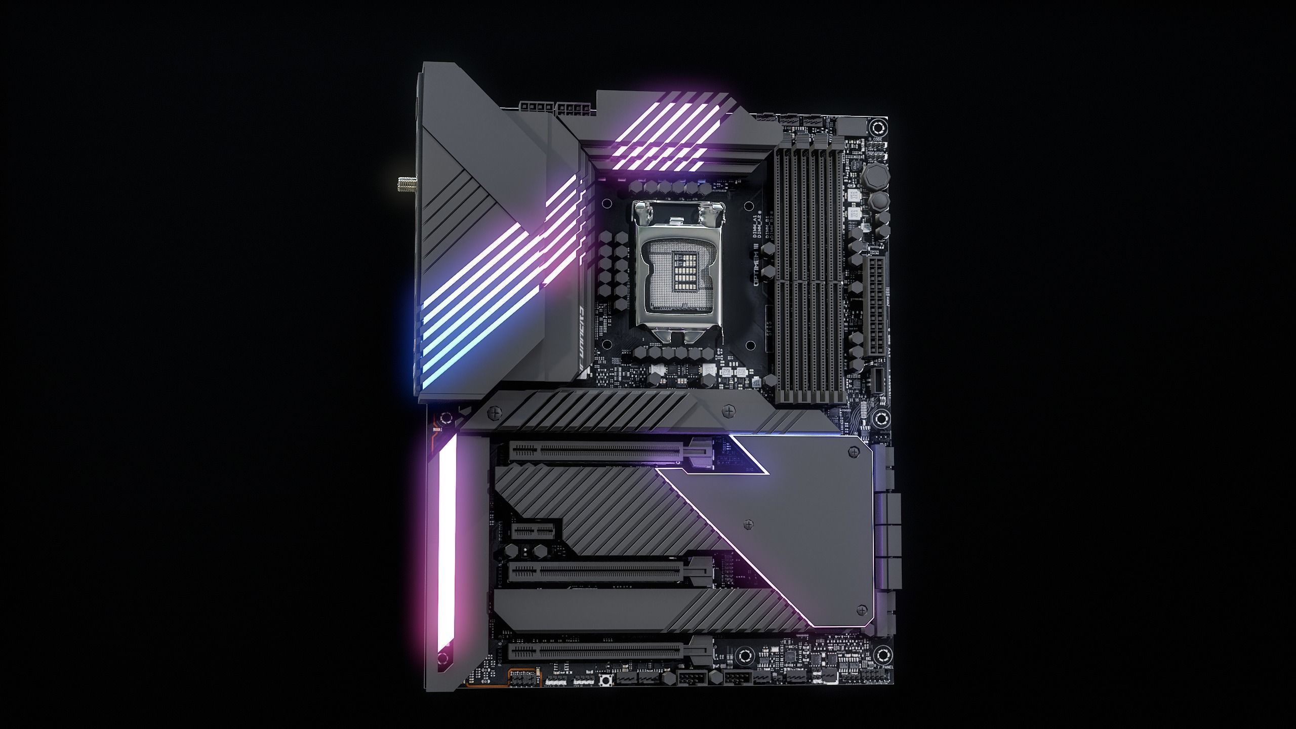 PC Gaming Modern Motherboard PBR Low-poly 3D model_30