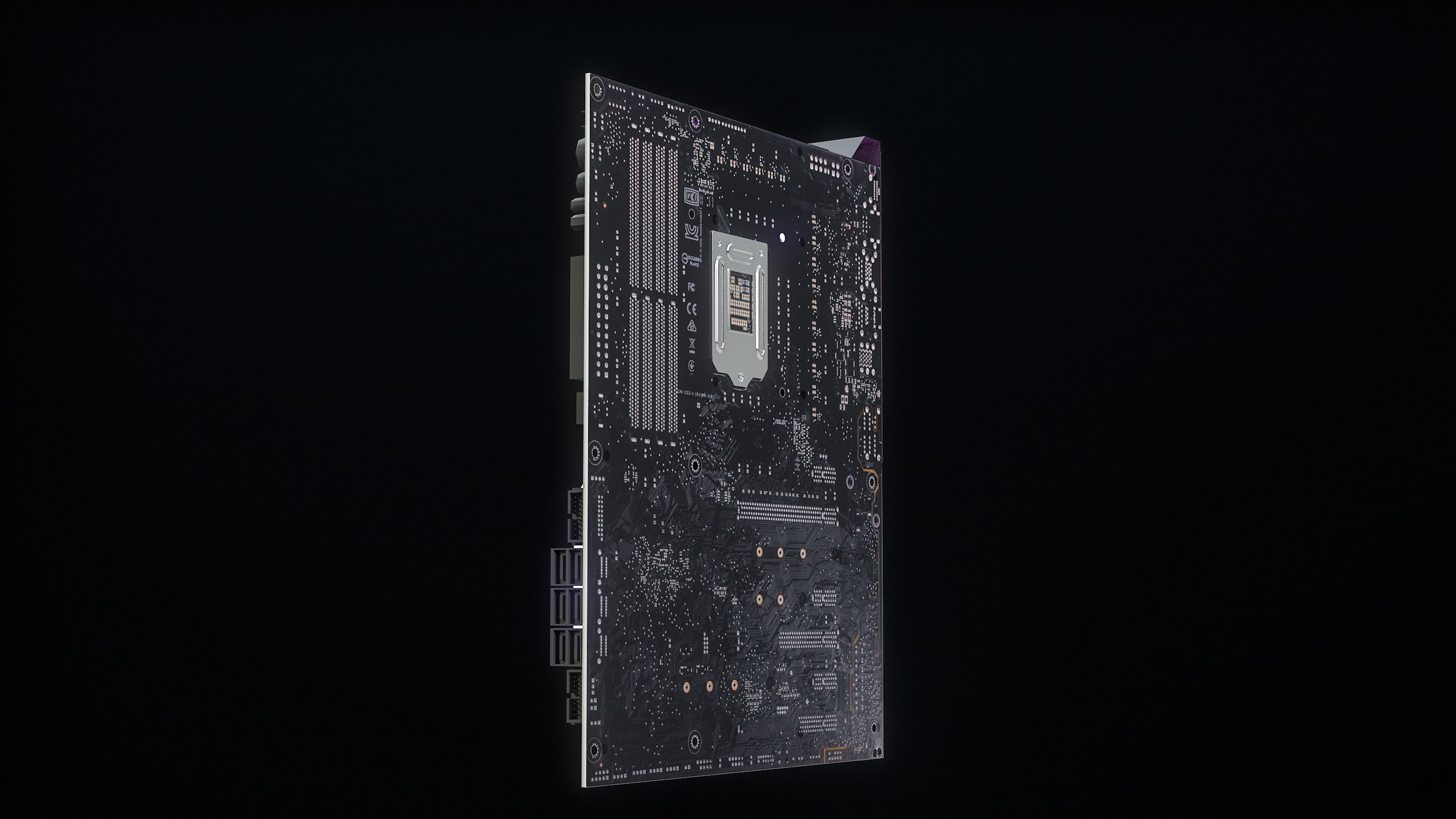 PC Gaming Modern Motherboard PBR Low-poly 3D model_19