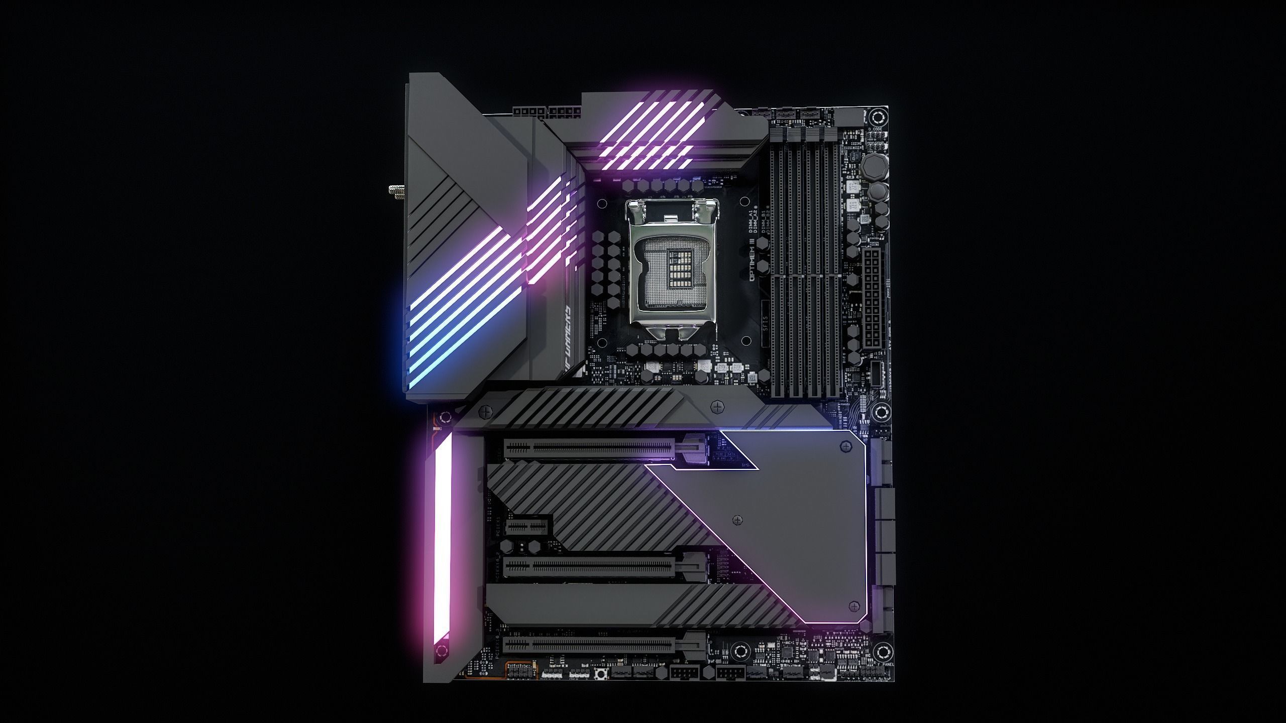PC Gaming Modern Motherboard PBR Low-poly 3D model_29