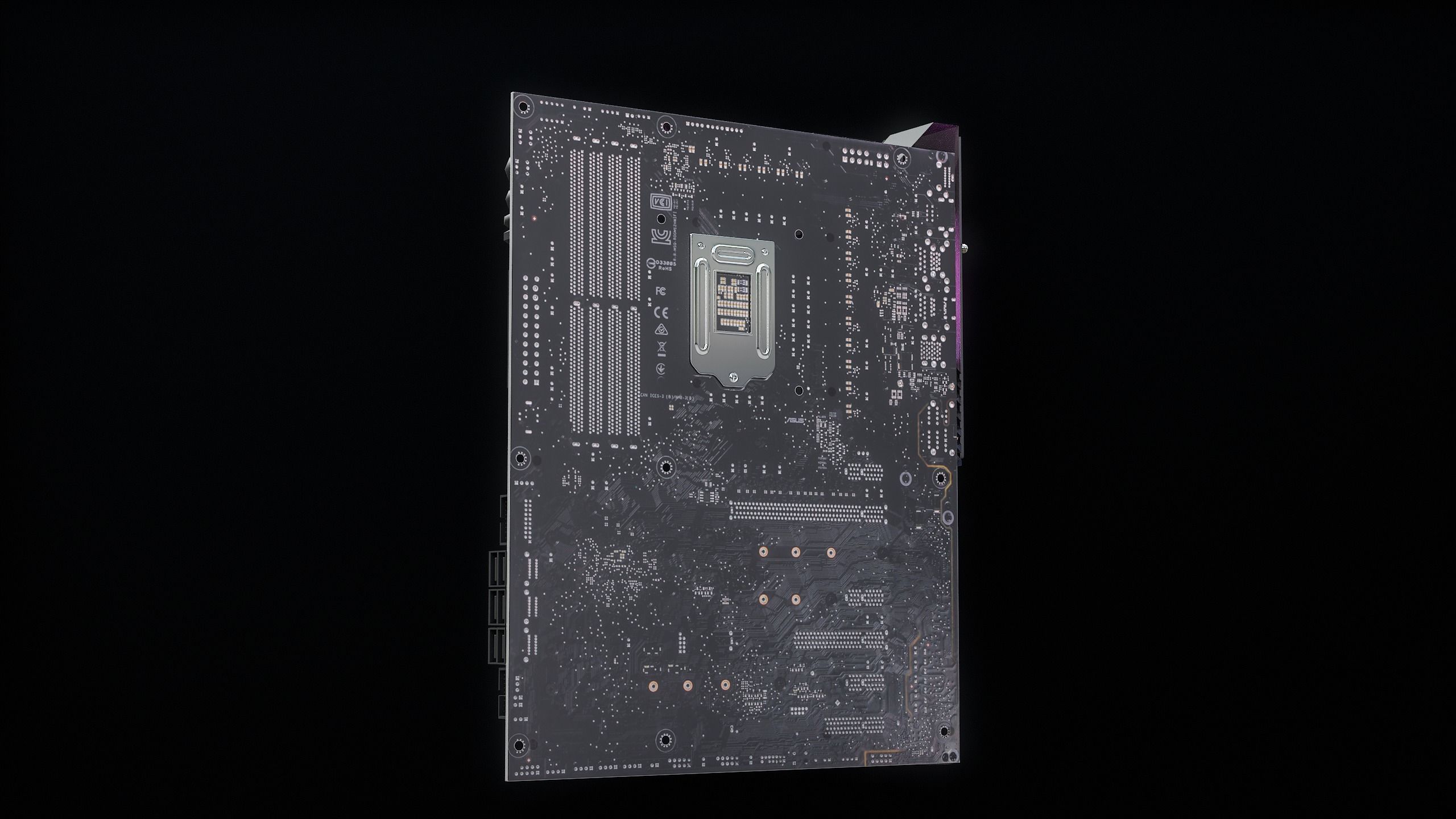 PC Gaming Modern Motherboard PBR Low-poly 3D model_17