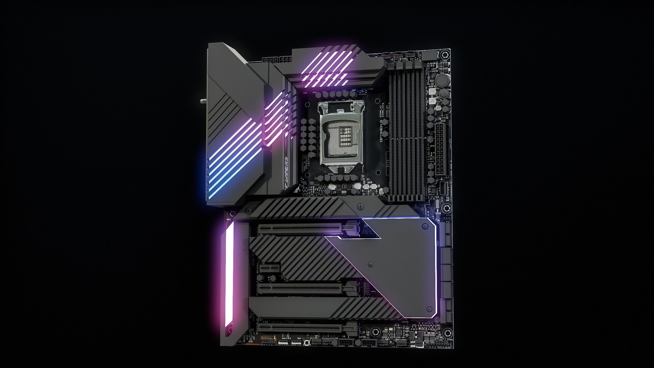 PC Gaming Modern Motherboard PBR Low-poly 3D model_28