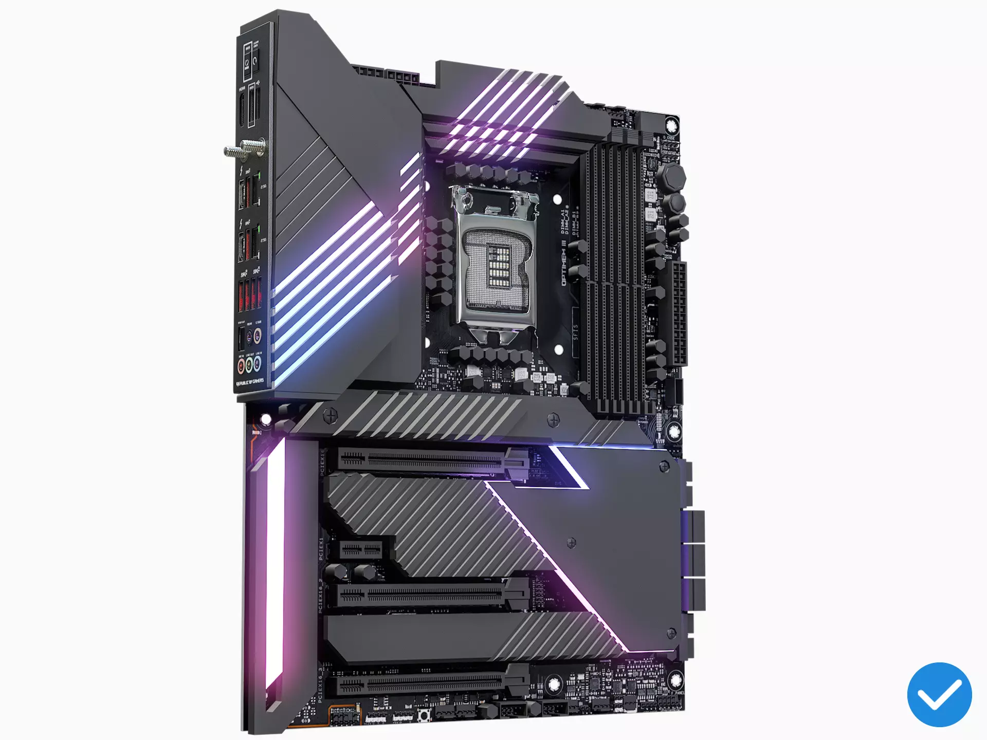 PC Gaming Modern Motherboard PBR Low-poly 3D model_0