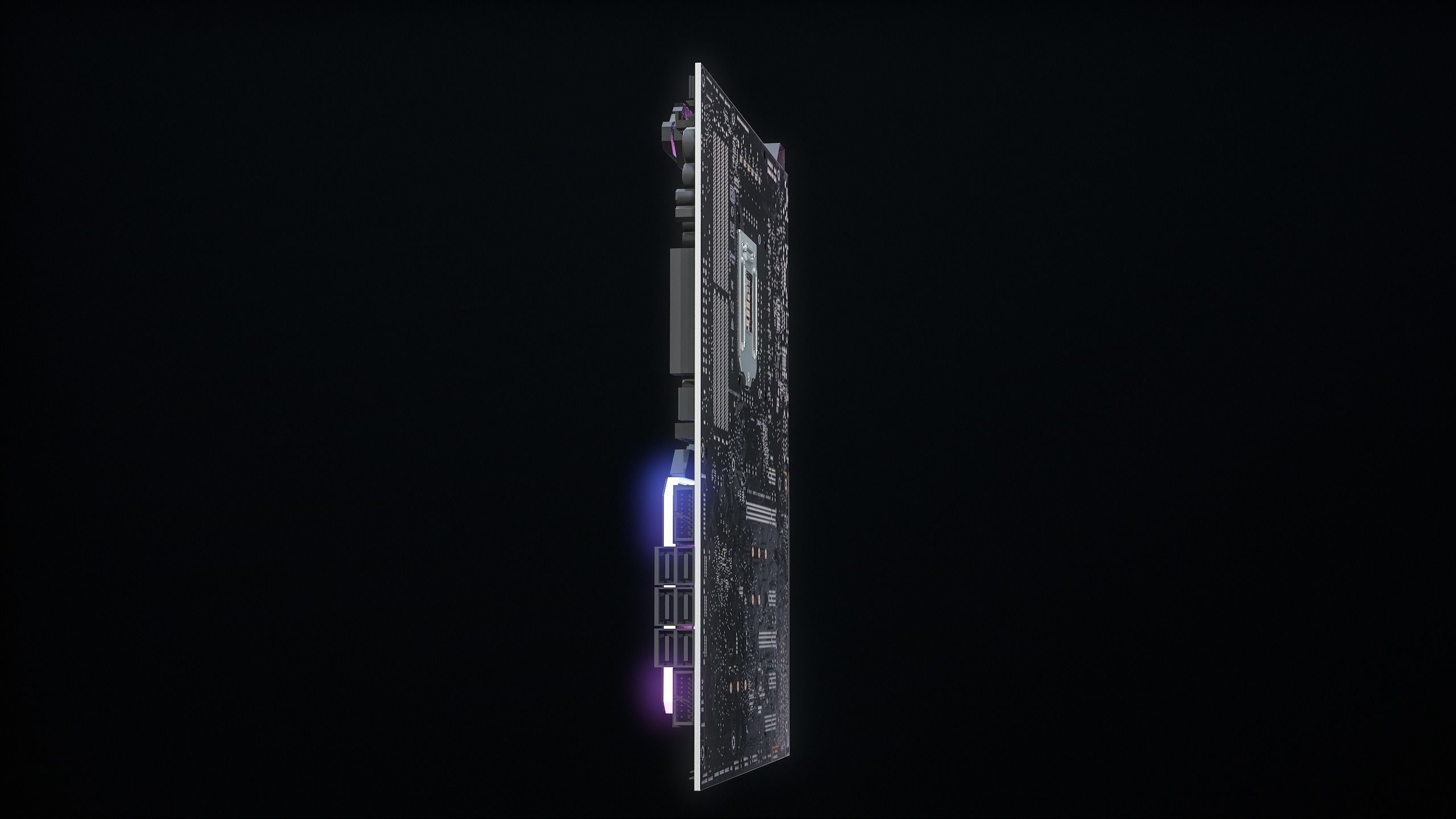 PC Gaming Modern Motherboard PBR Low-poly 3D model_21