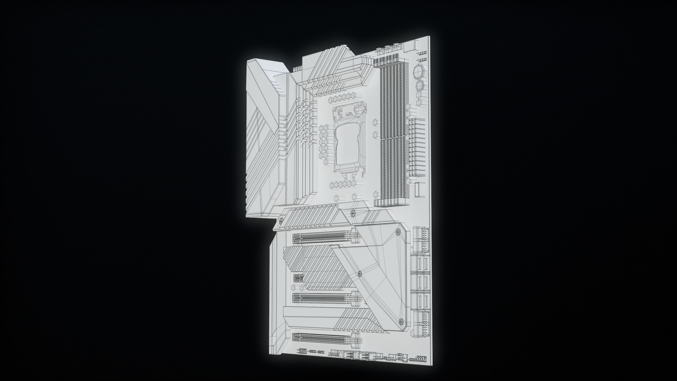 PC Gaming Modern Motherboard PBR Low-poly 3D model_56