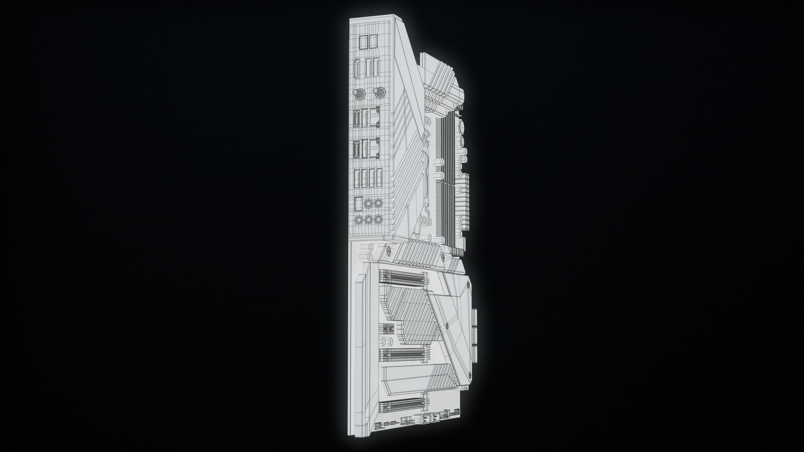 PC Gaming Modern Motherboard PBR Low-poly 3D model_36
