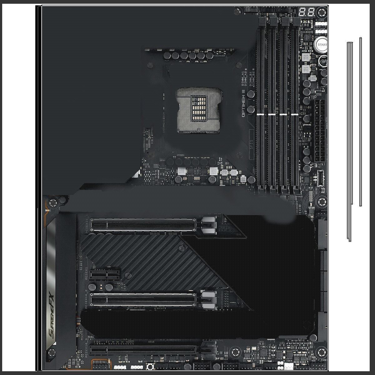 PC Gaming Modern Motherboard PBR Low-poly 3D model_66