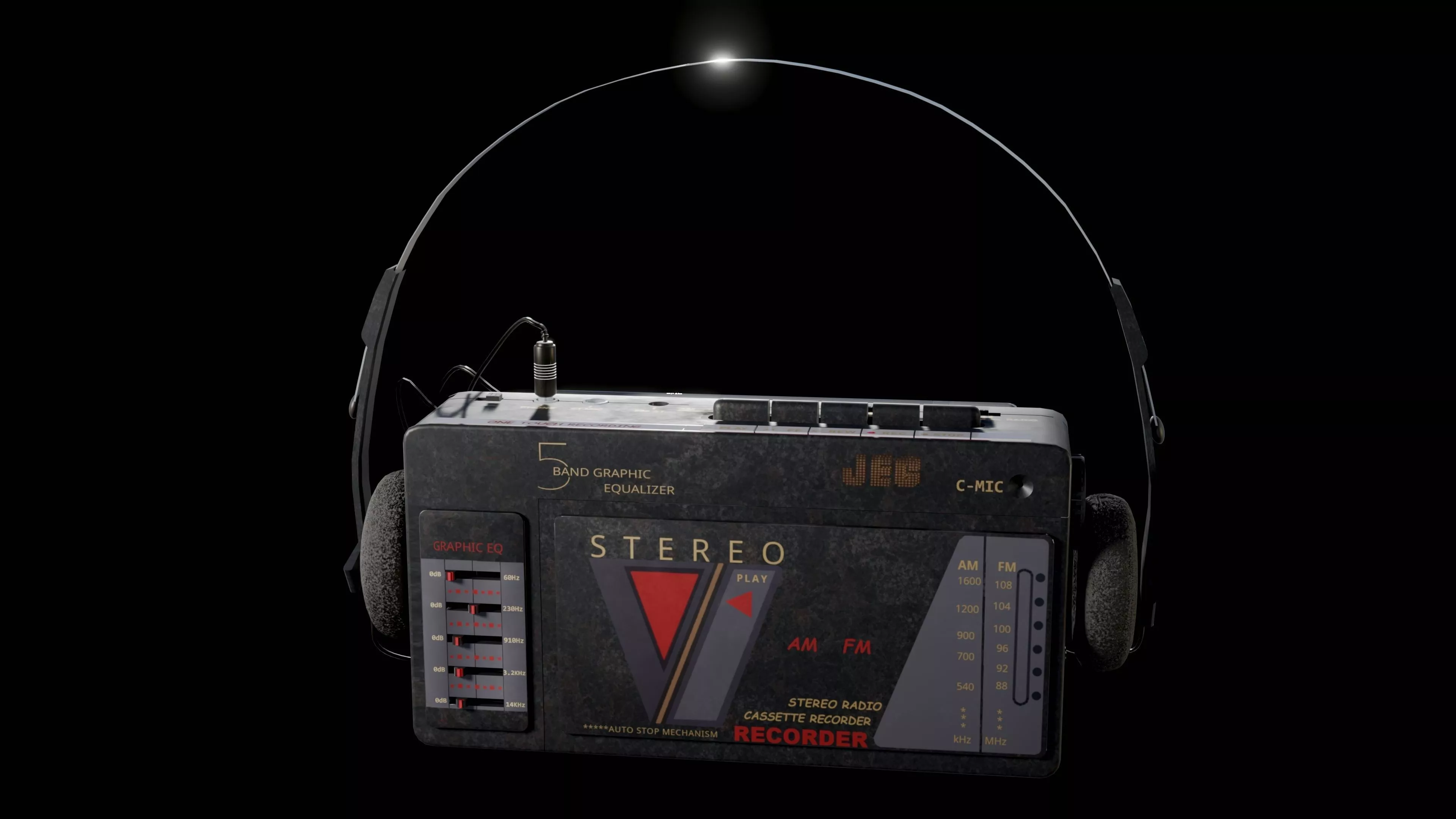 Walkman Low-poly 3D model