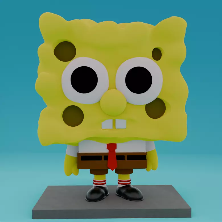 12 figures for 3D print of characters SpongeBob SquarePants 3D print model_0
