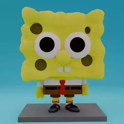 12 figures for 3D print of characters SpongeBob SquarePants