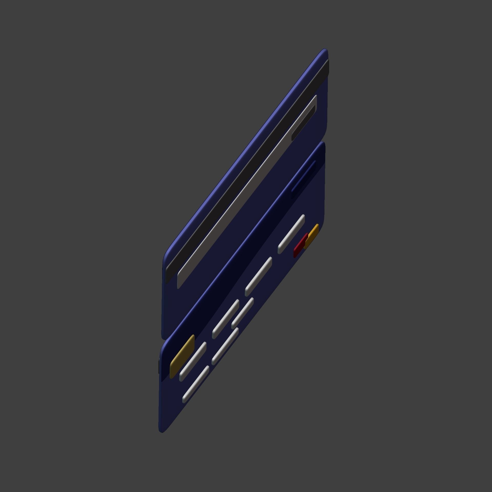 Cartoon Mastercard - Visa Icon Low-poly 3D model_10