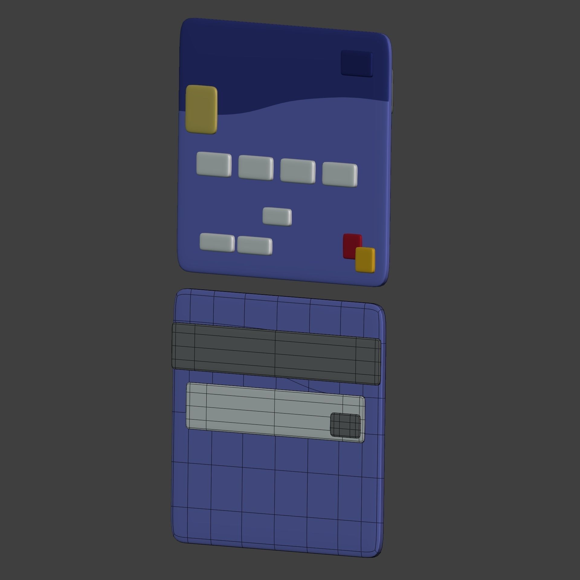 Cartoon Mastercard - Visa Icon Low-poly 3D model_6
