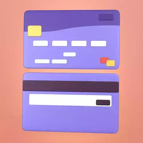 Cartoon Mastercard - Visa Icon Low-poly 3D model