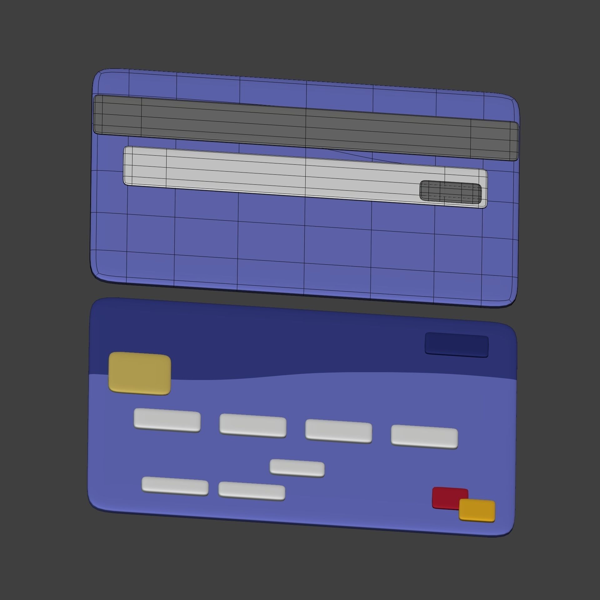 Cartoon Mastercard - Visa Icon Low-poly 3D model_12