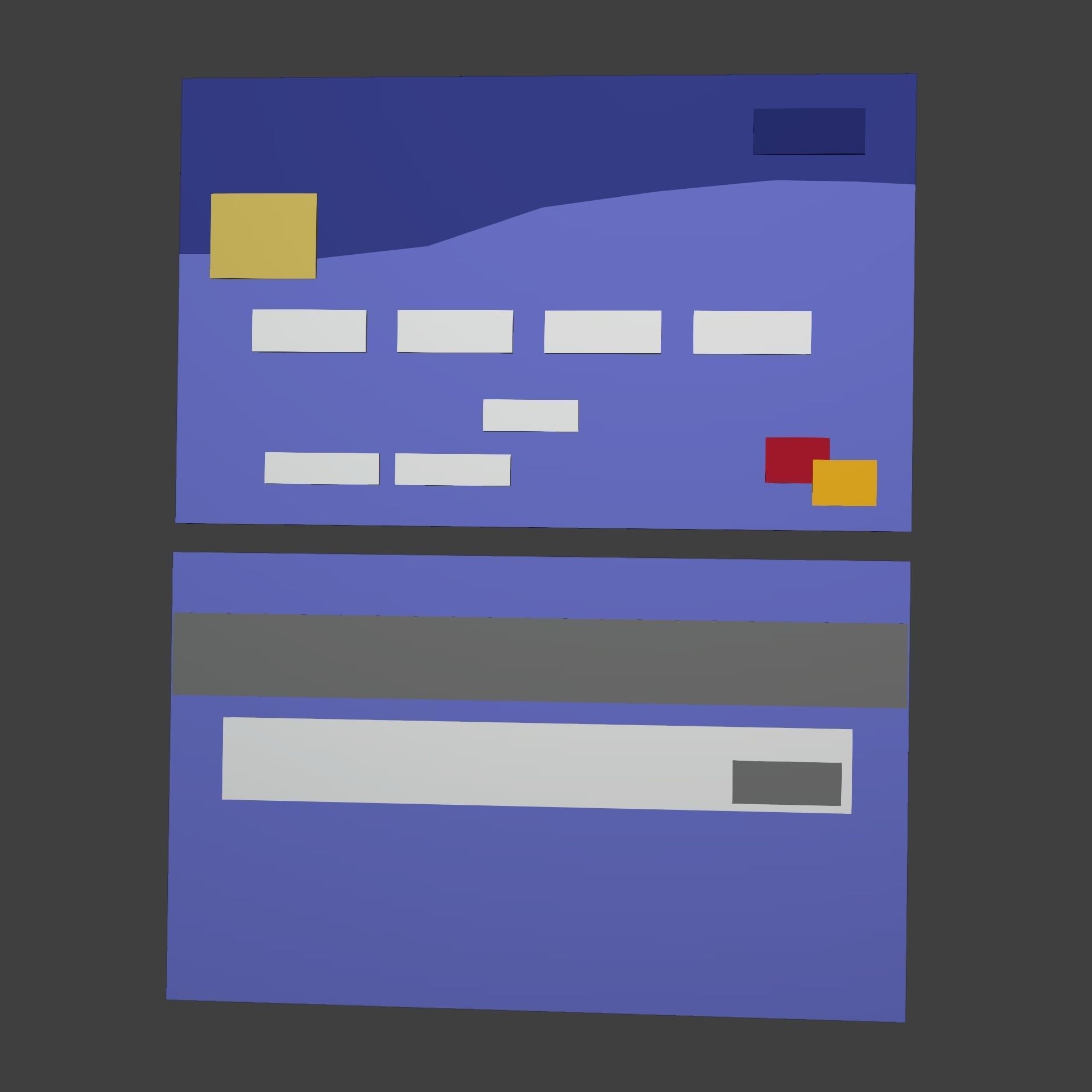 Cartoon Mastercard - Visa Icon Low-poly 3D model_7