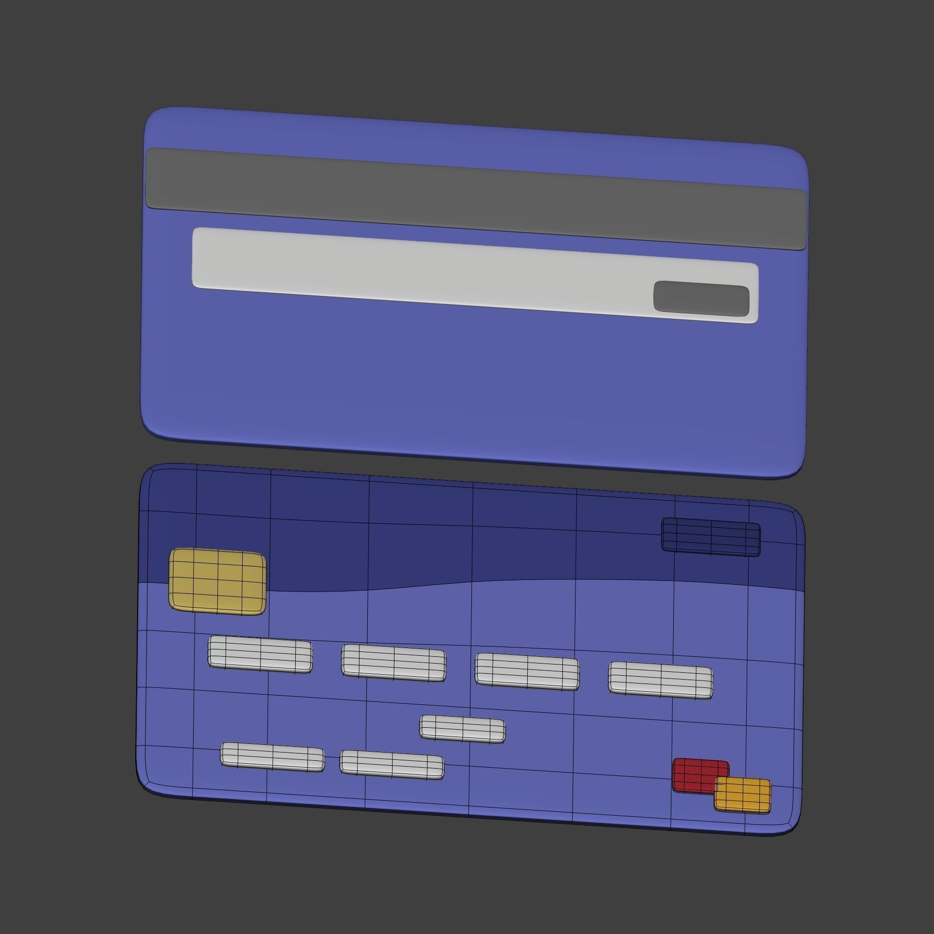 Cartoon Mastercard - Visa Icon Low-poly 3D model_13