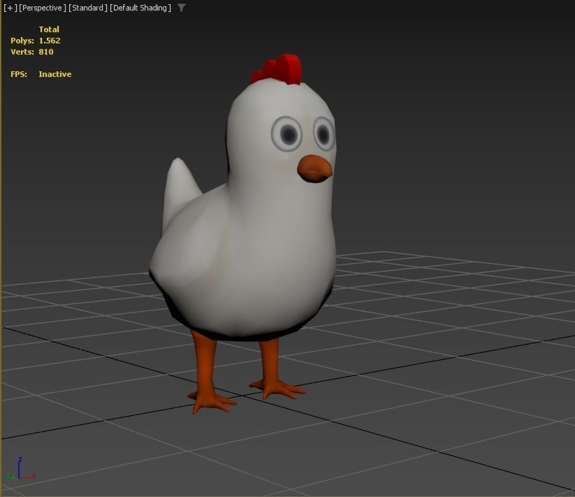 Cartoon Stylized Chicken with Coop Structure Low-poly 3D model_6