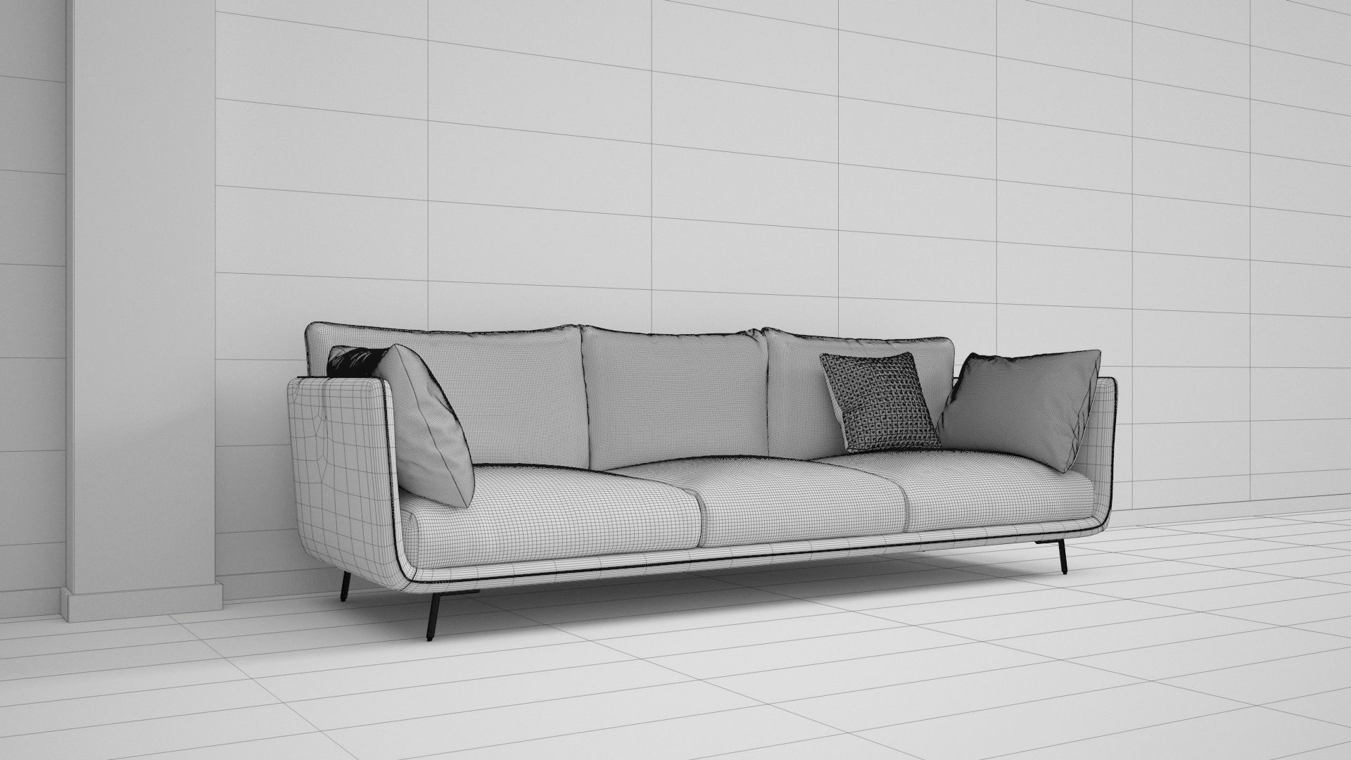 Leather Sofa  3D model_3