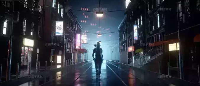 CyberPunk City C4D Render 3D Model 