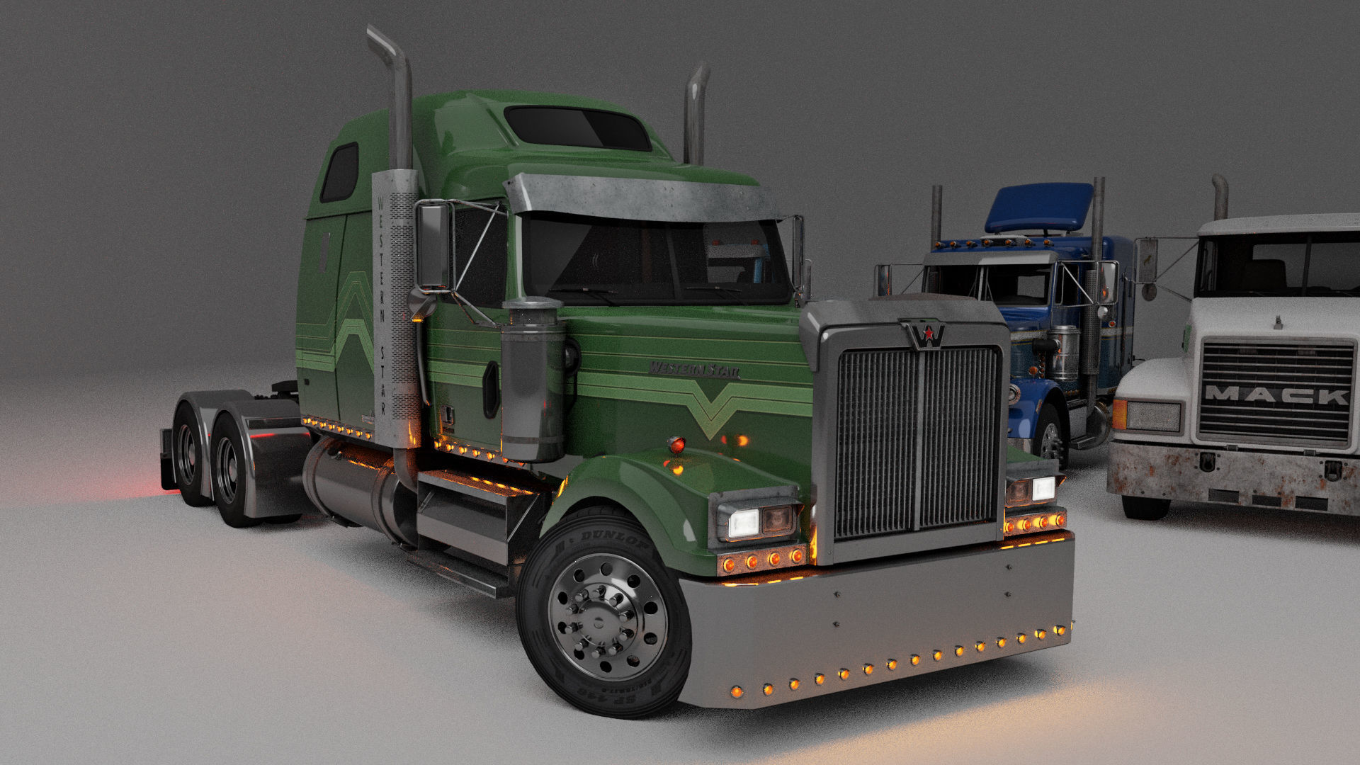 Western Star 4900 EX Semi Truck 3D model_2