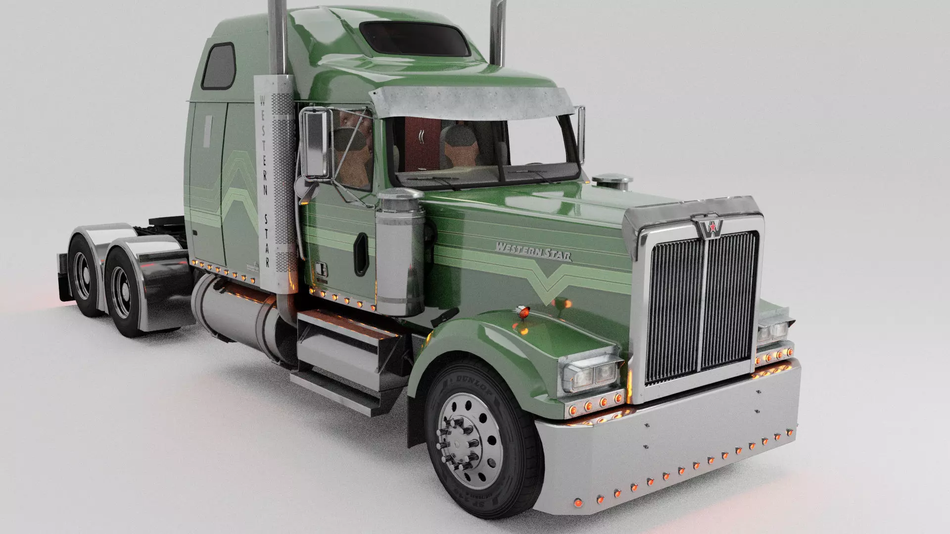 Western Star 4900 EX Semi Truck 3D model_0