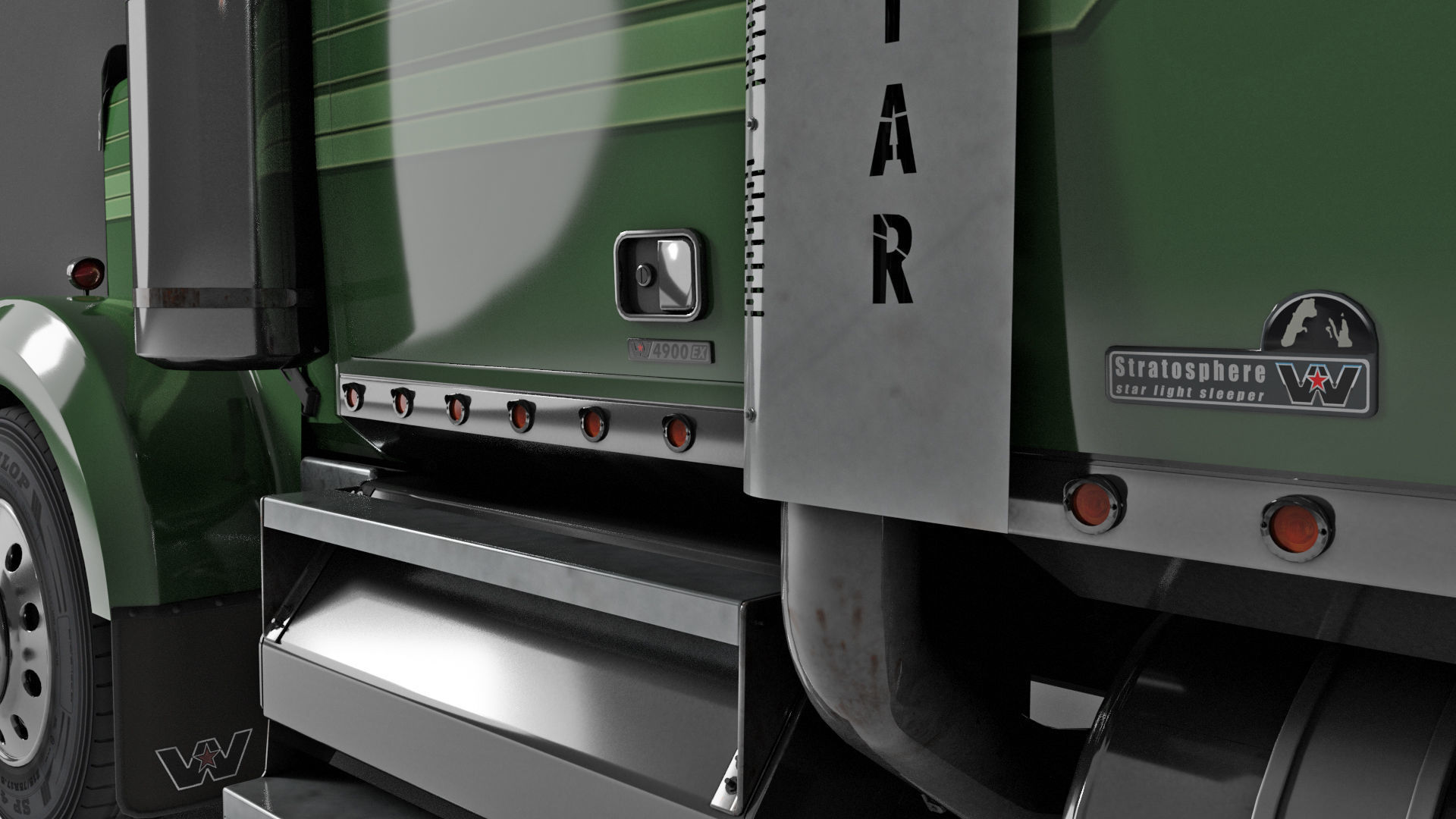 Western Star 4900 EX Semi Truck 3D model_11