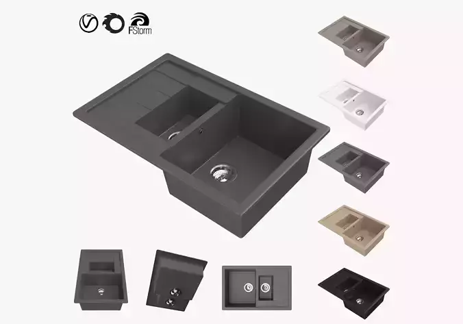 Sink Schock Manhattan D-150S 3D model