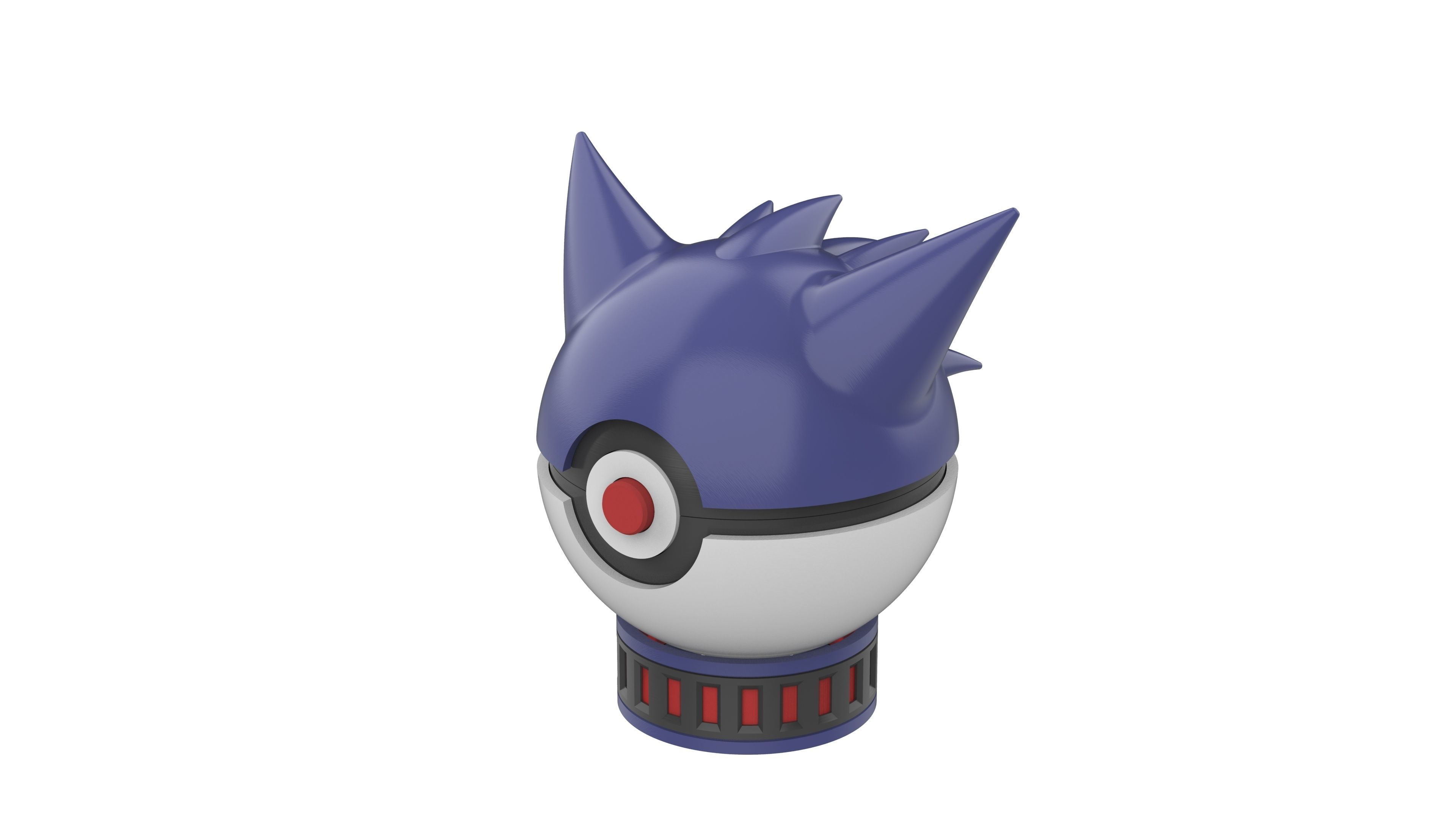 Gengar PokeBall - Printable 3d model - STL files - Personal Use 3D print model_16