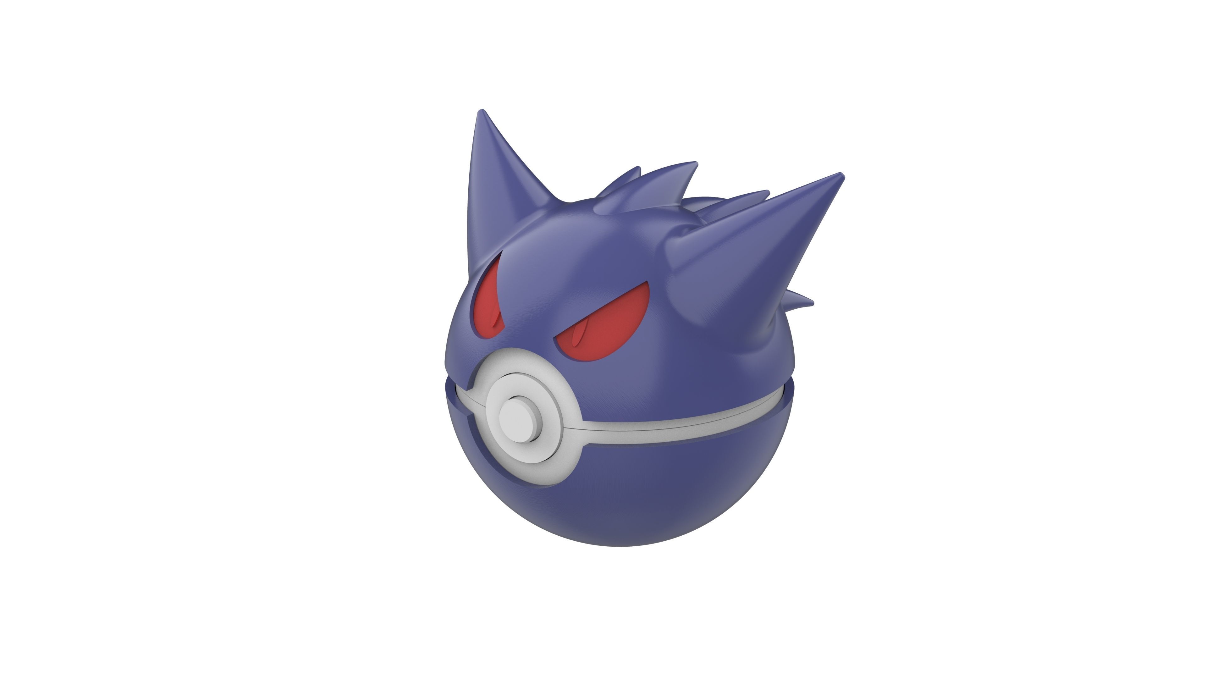 Gengar PokeBall - Printable 3d model - STL files - Personal Use 3D print model_12