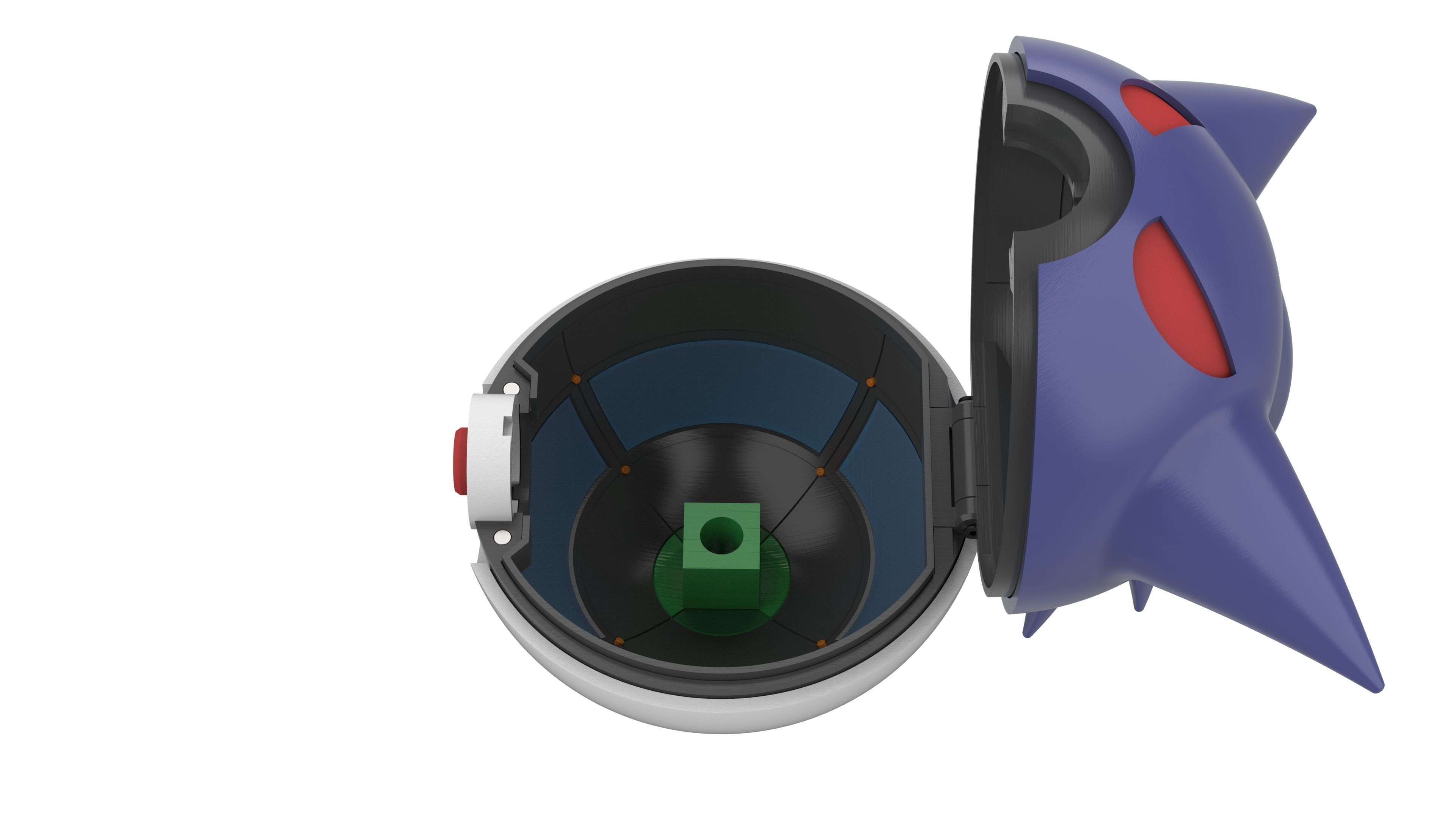 Gengar PokeBall - Printable 3d model - STL files - Personal Use 3D print model_15