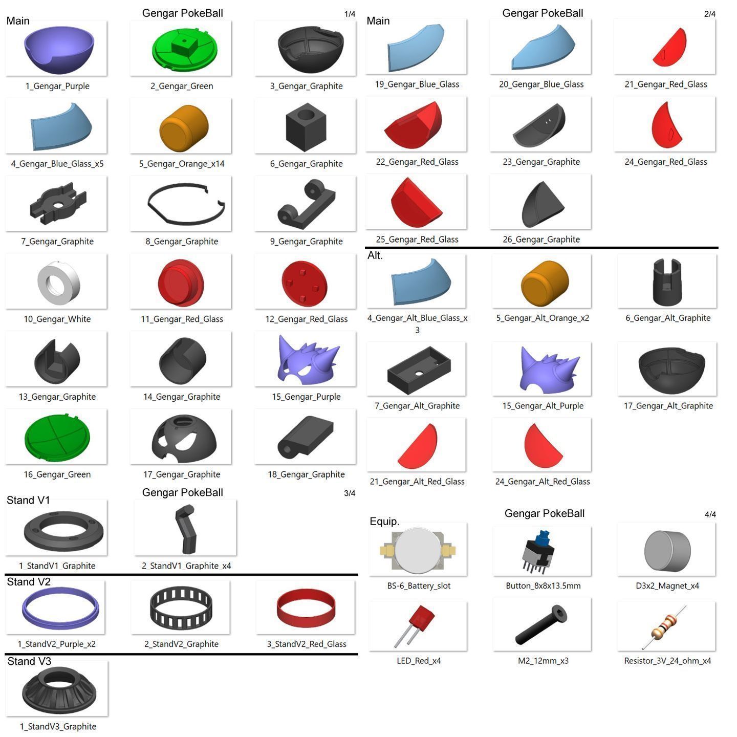 Gengar PokeBall - Printable 3d model - STL files - Personal Use 3D print model_21