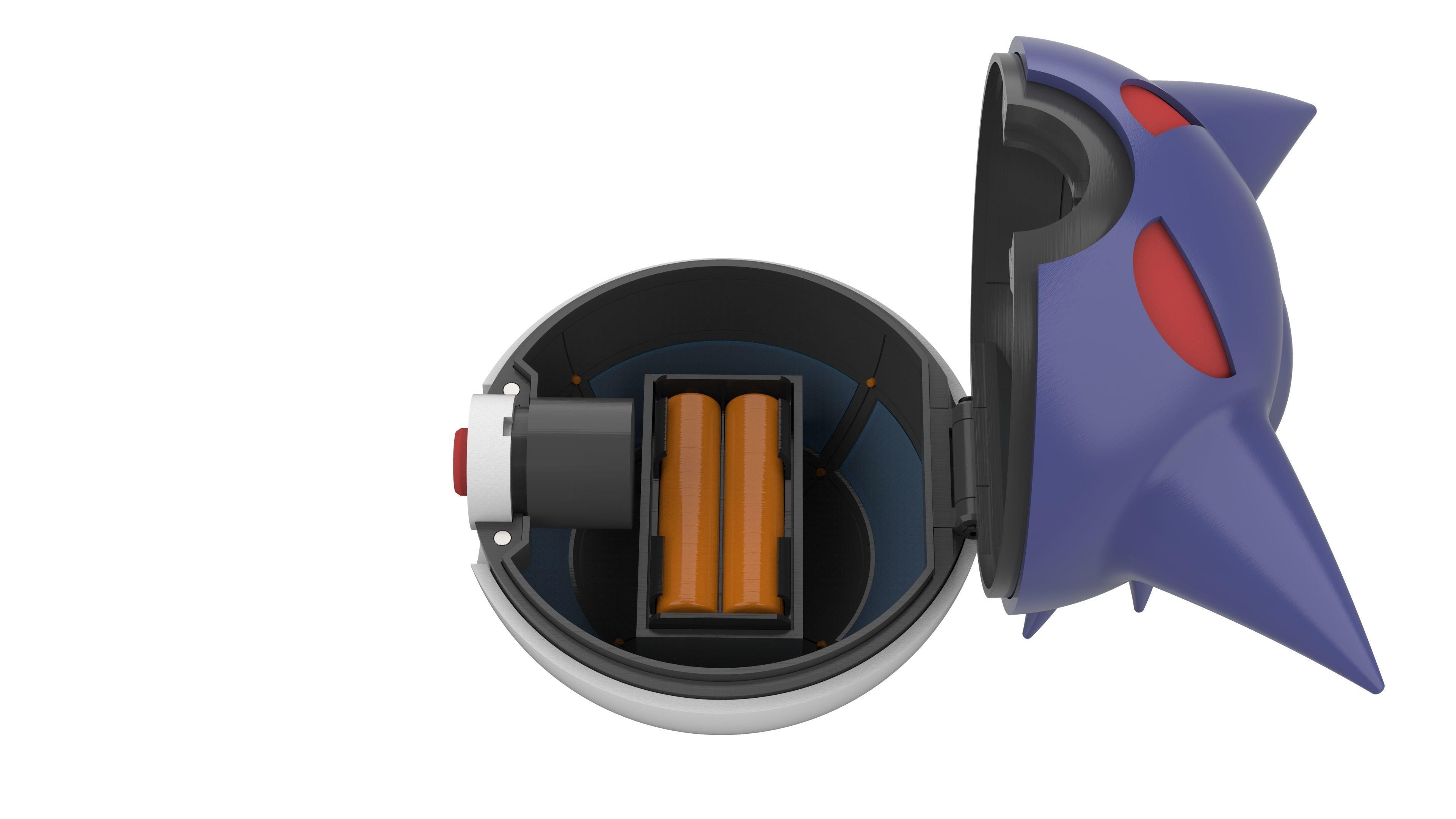 Gengar PokeBall - Printable 3d model - STL files - Personal Use 3D print model_14