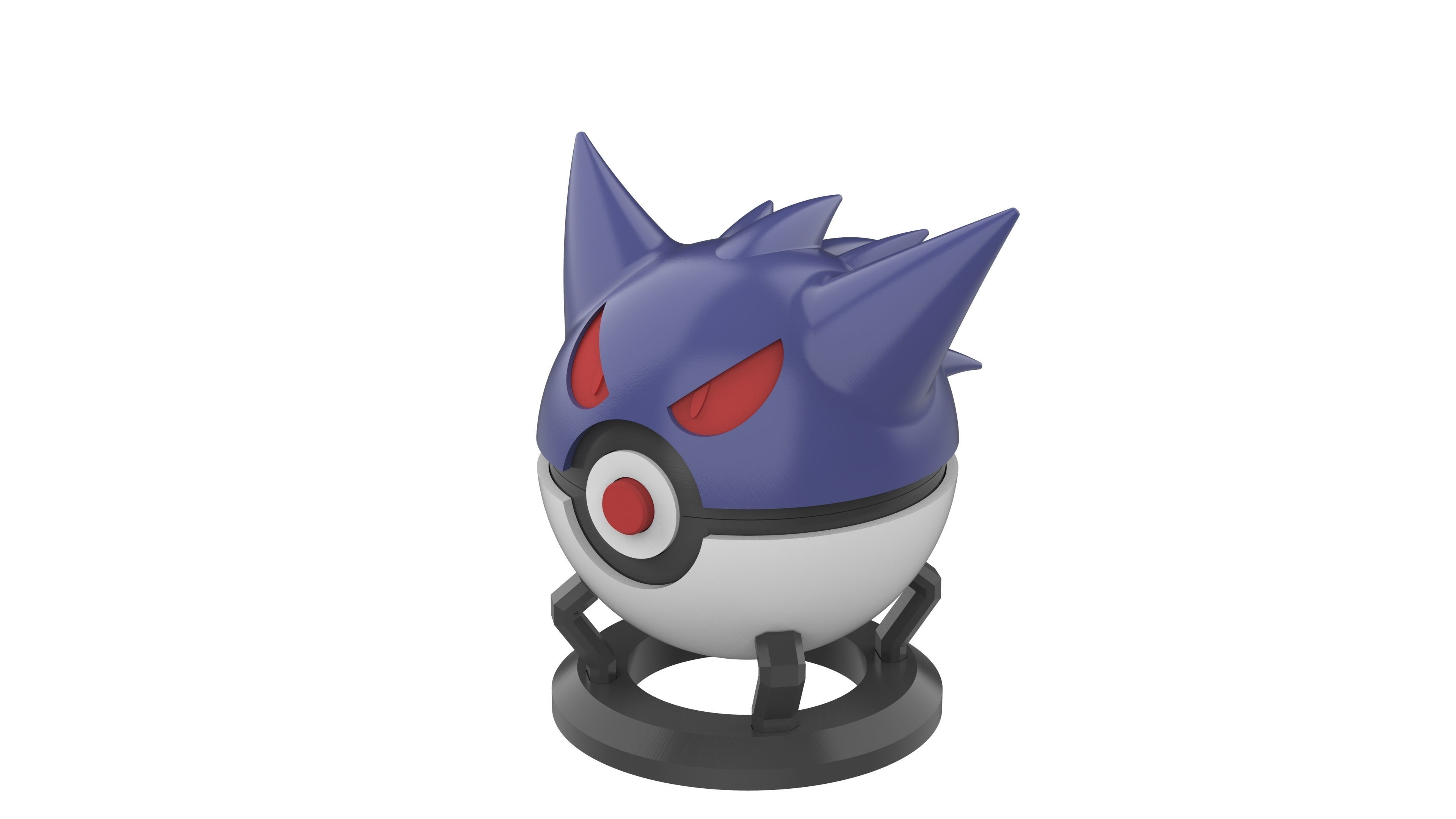Gengar PokeBall - Printable 3d model - STL files - Personal Use 3D print model_3