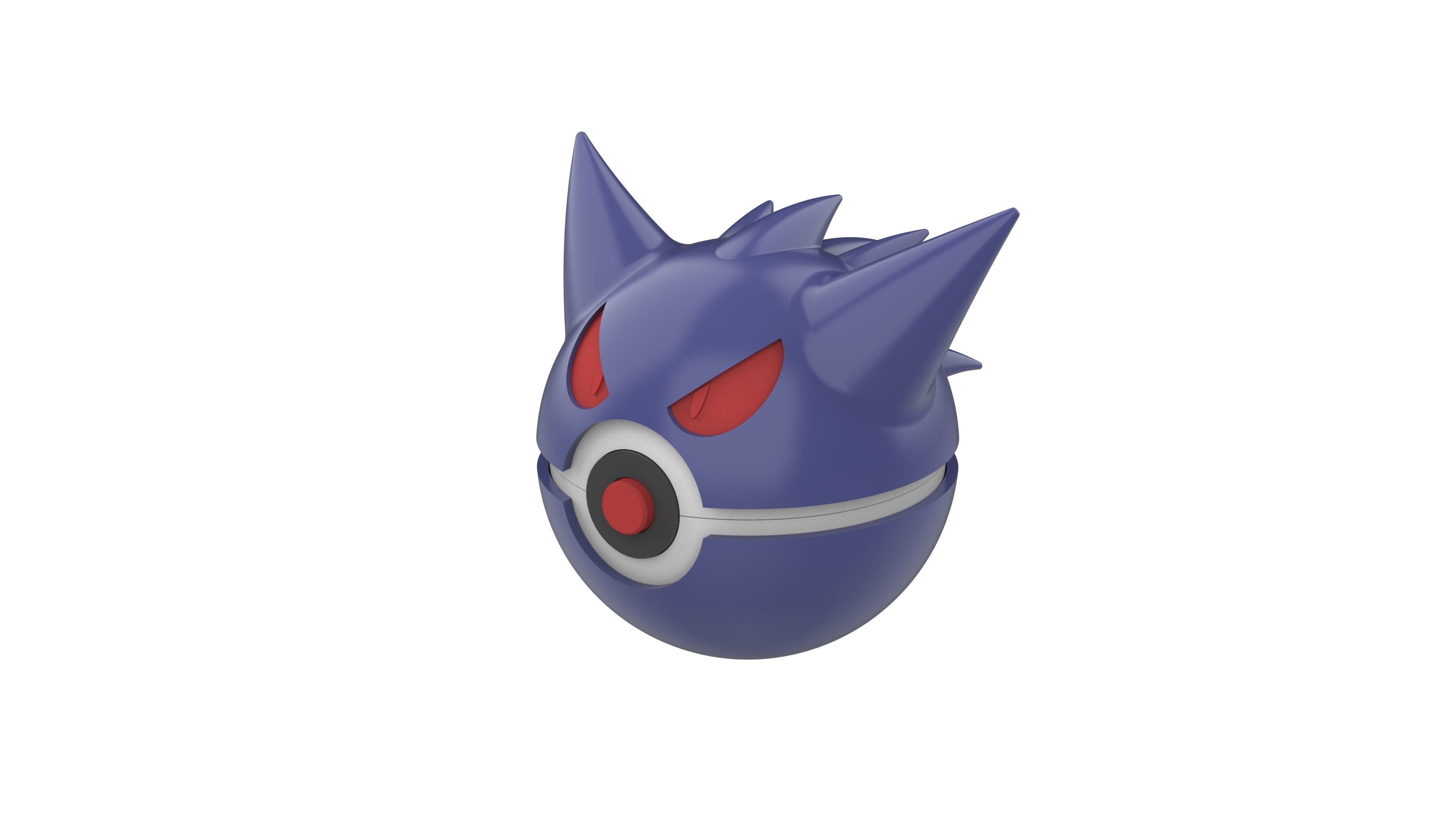 Gengar PokeBall - Printable 3d model - STL files - Personal Use 3D print model_10