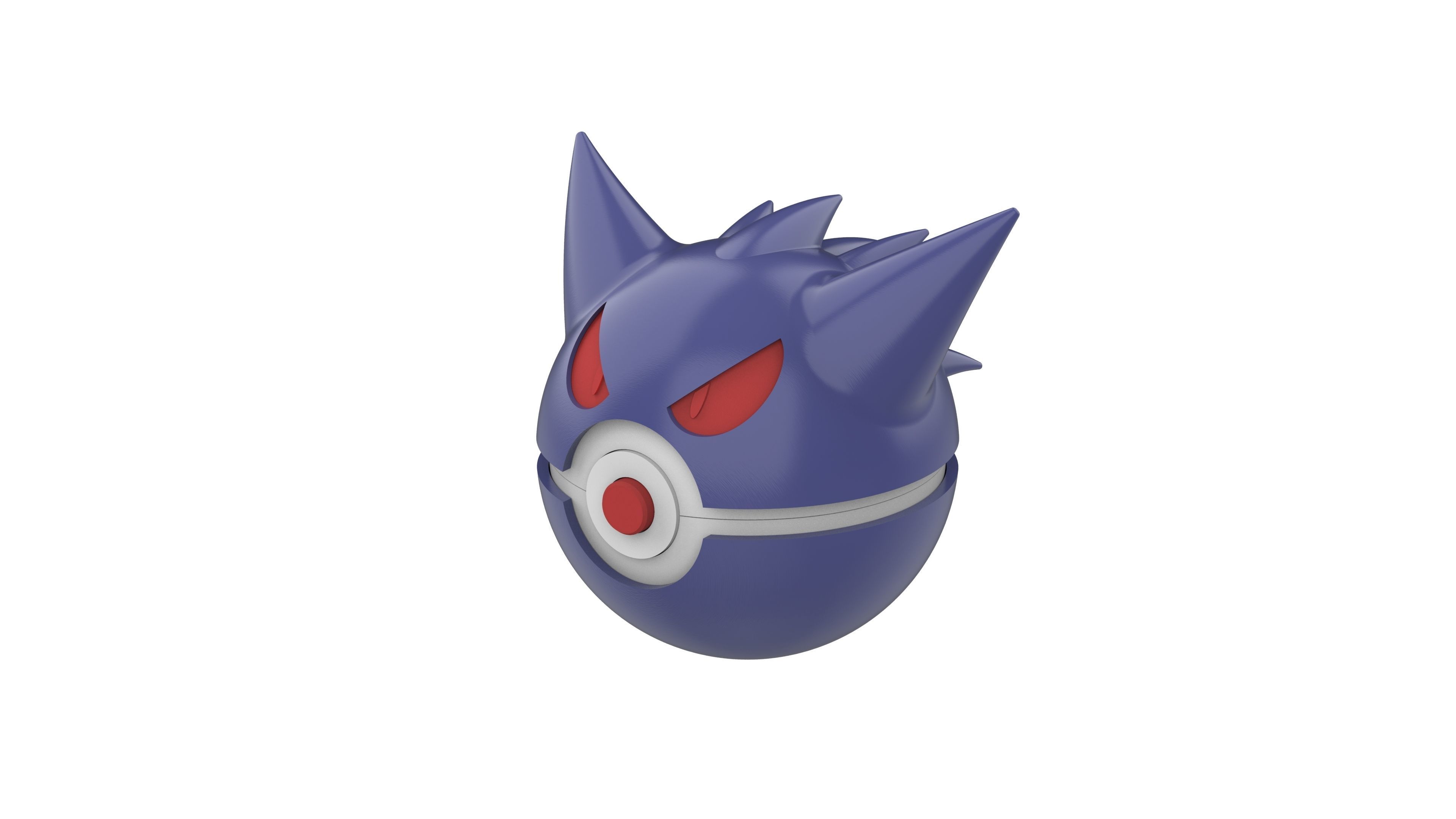 Gengar PokeBall - Printable 3d model - STL files - Personal Use 3D print model_11