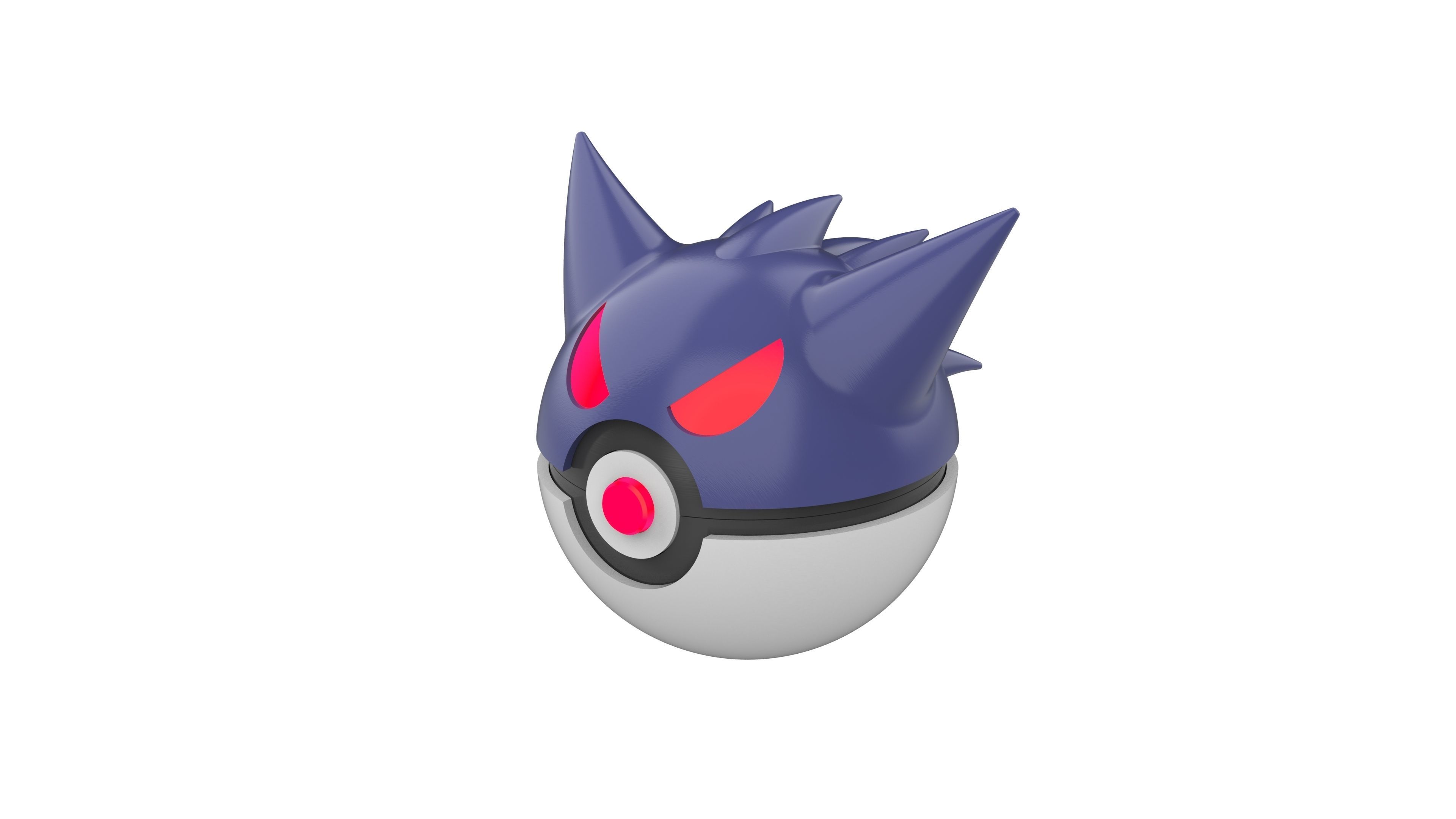 Gengar PokeBall - Printable 3d model - STL files - Personal Use 3D print model_7
